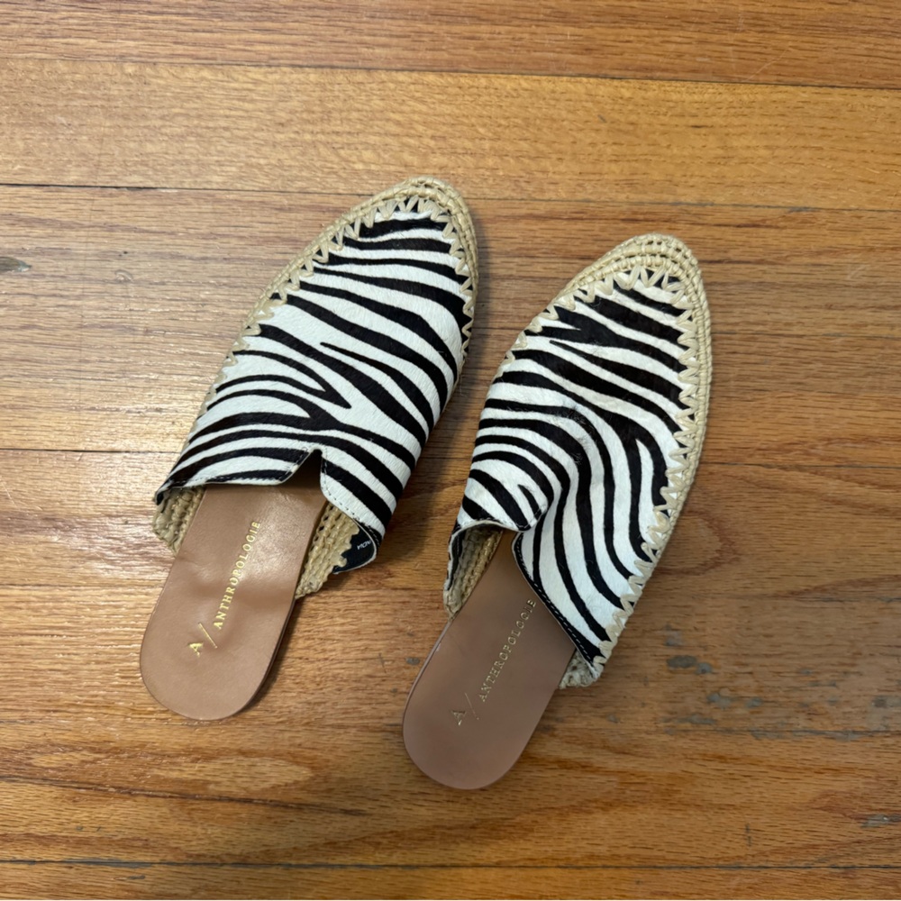 Anthropologie Kirke Raffia Slides